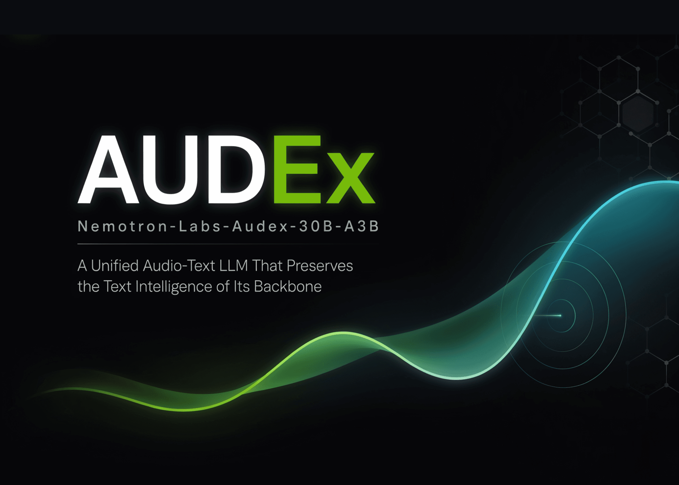 NVIDIA Releases Audex (Nemotron-Labs-Audex-30B-A3B): A Unified Audio-Text LLM That Preserves the Text Intelligence of Its Backbone