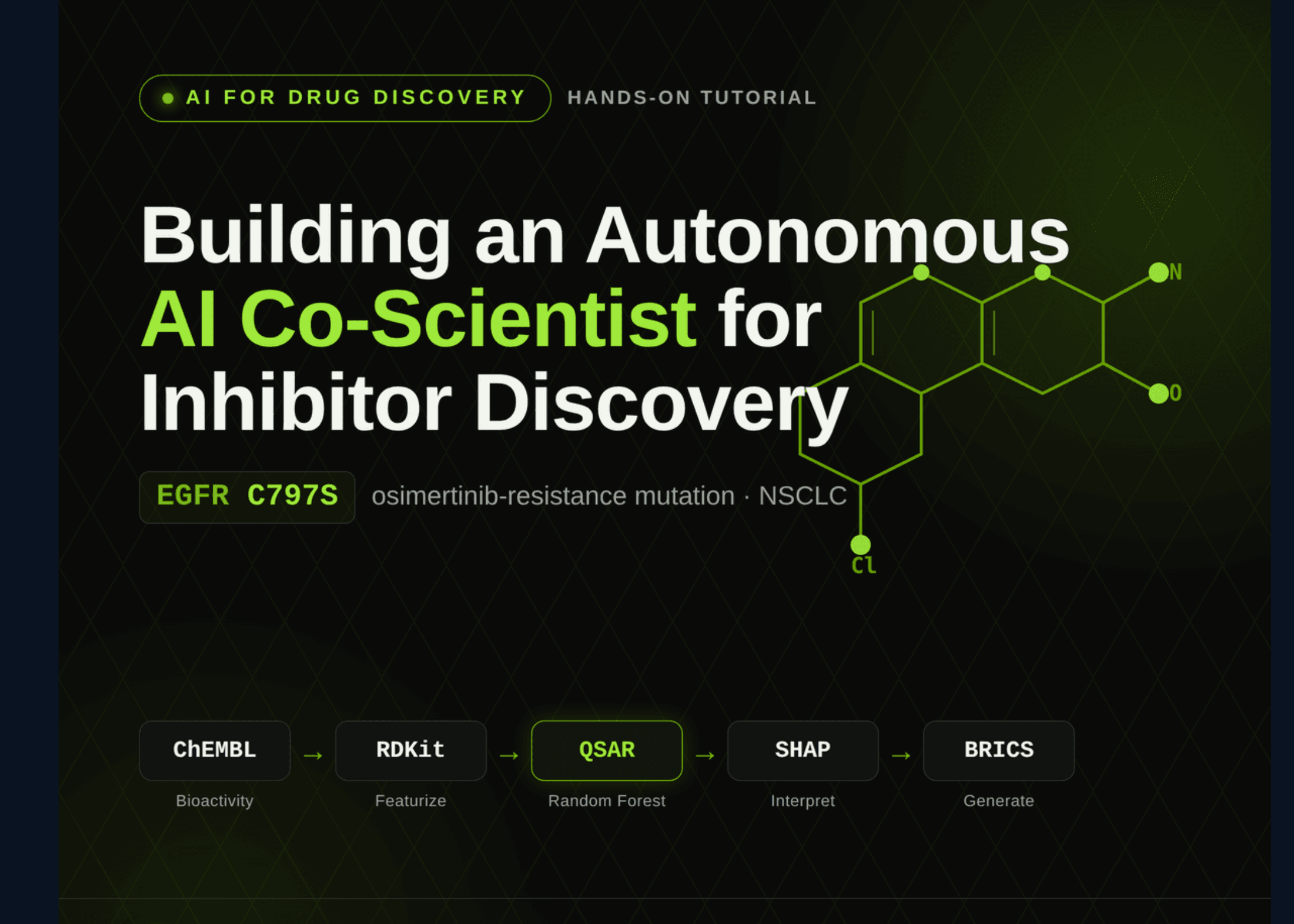 Building a Scaffold-Split Random Forest QSAR Co-Scientist for EGFR Inhibitor Discovery Using ChEMBL, RDKit, SHAP, and BRICS